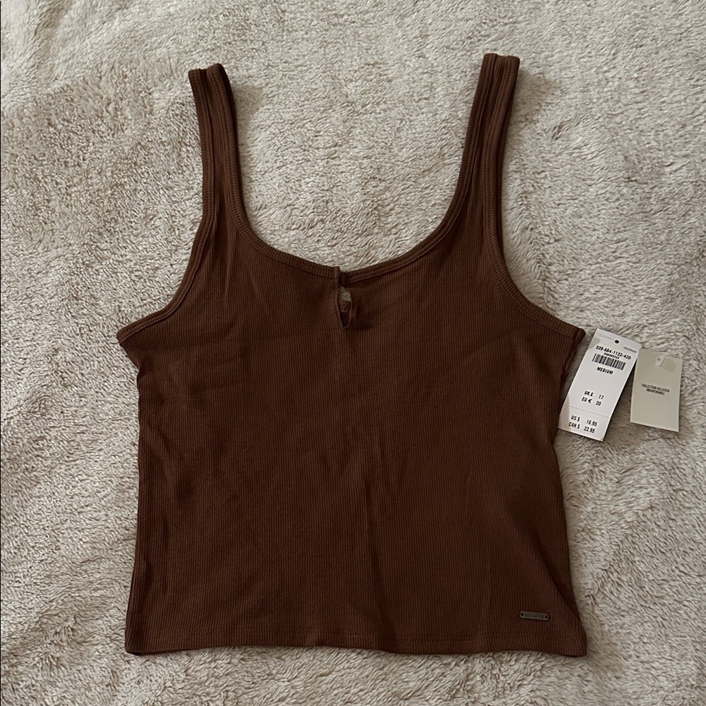 Hollister Chocolate Brown Ribbed Tank Top